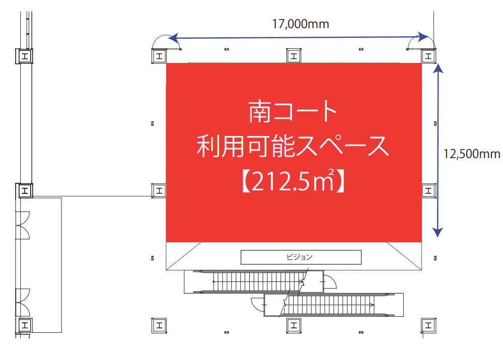 1F 南コートの図面・フロアマップ1