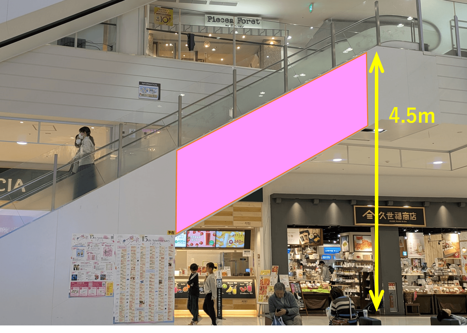 モール内広告 エスカレーター側面