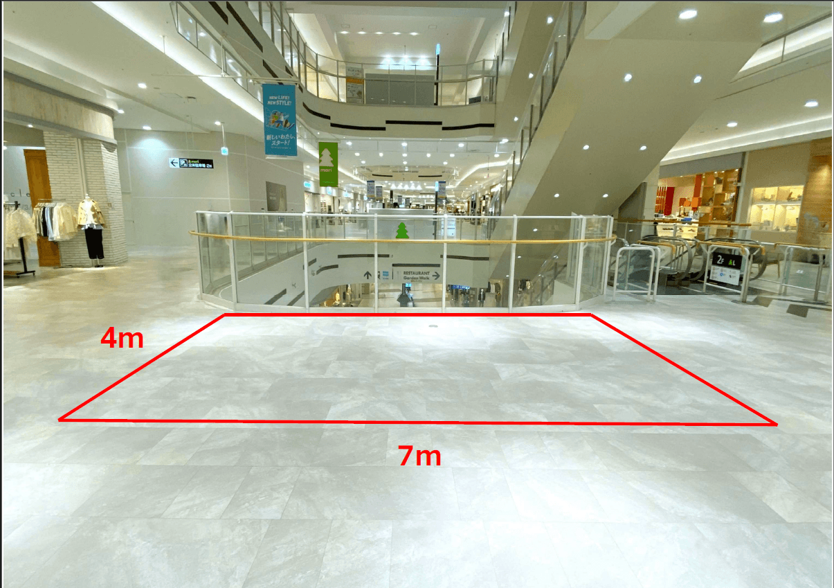 2F 花の広場 北側ブリッジ②(ケユカ前ブリッジ)(CCT×)