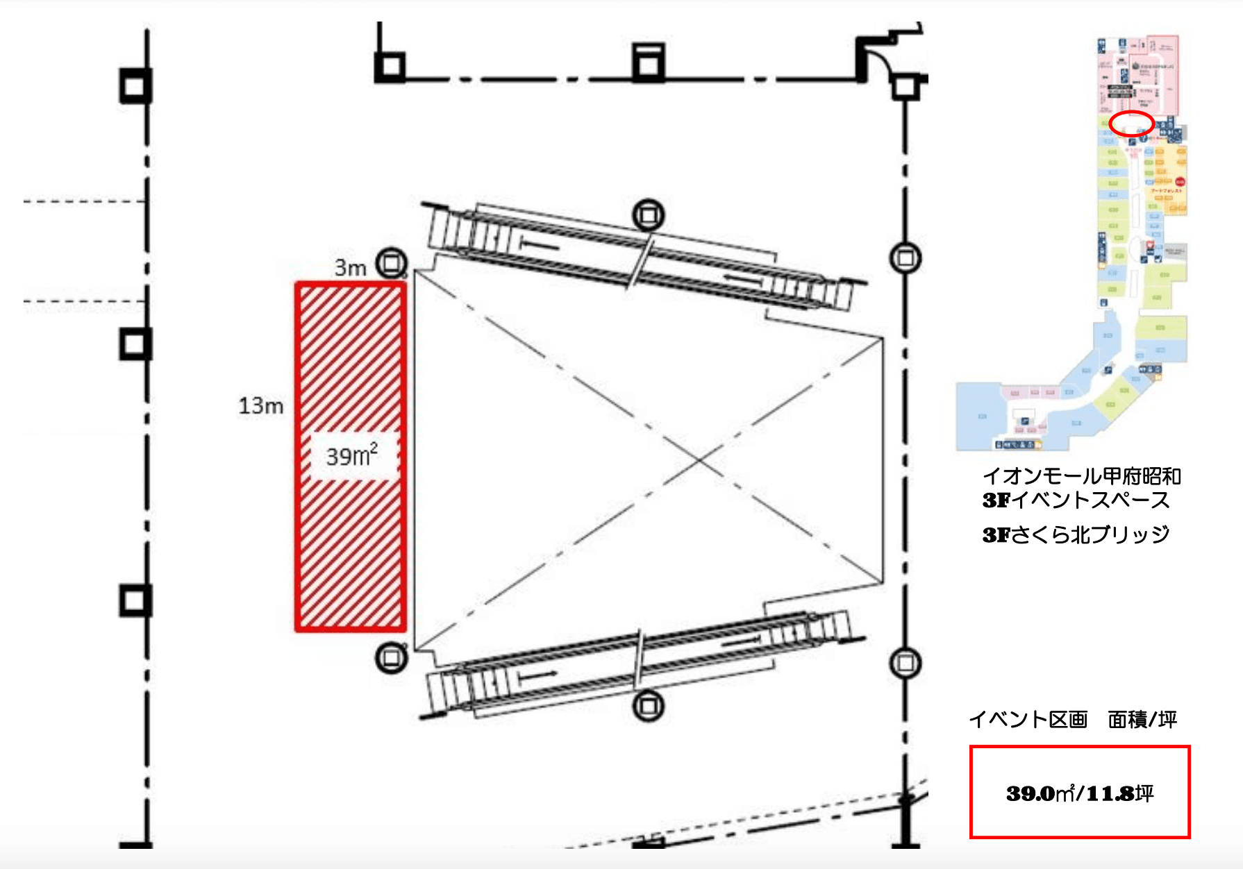 さくら北ブリッジ(3F)の図面・フロアマップ