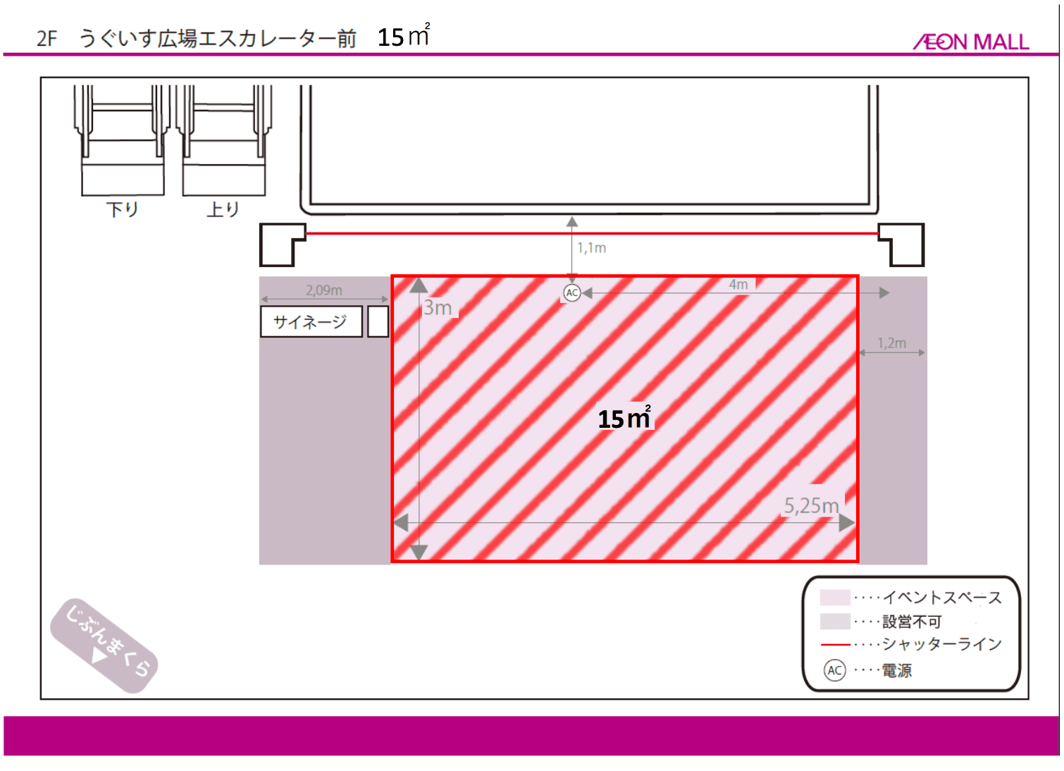 うぐいすエスカレーター前(2F)の図面・フロアマップ