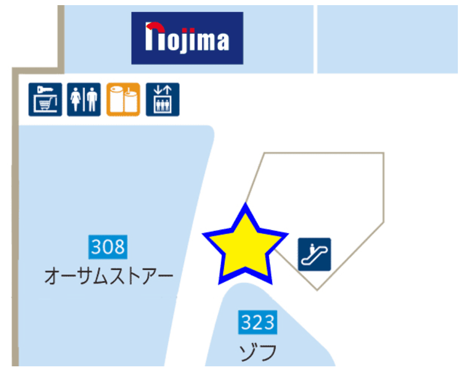 3階ノースコート吹き抜け(zoff前)の図面・フロアマップ