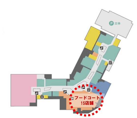 モール内広告 フードコートテーブルシール1