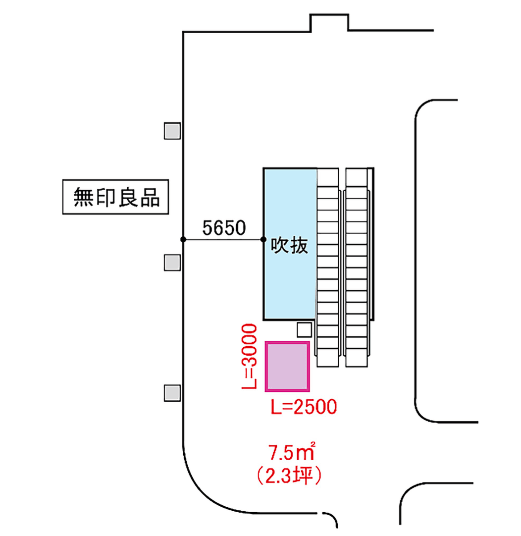 晴庭2F 無印良品前南側の図面・フロアマップ