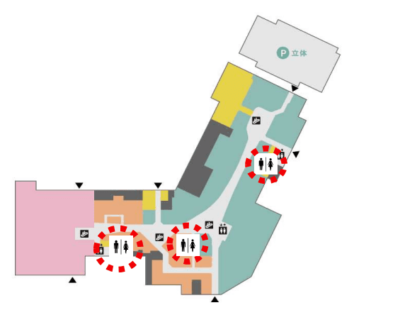 モール内広告 化粧室鏡・パウダールーム鏡2