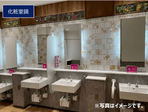 モール内広告 化粧室鏡・パウダールーム鏡