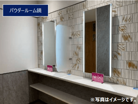 モール内広告 化粧室鏡・パウダールーム鏡1