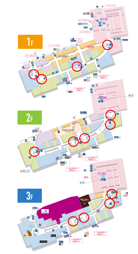 モール内広告 柱巻きの図面・フロアマップ