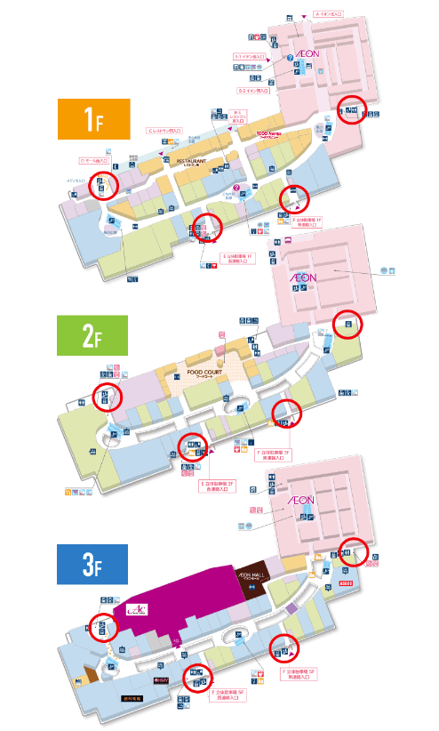 モール内広告 エレベーター扉の図面・フロアマップ
