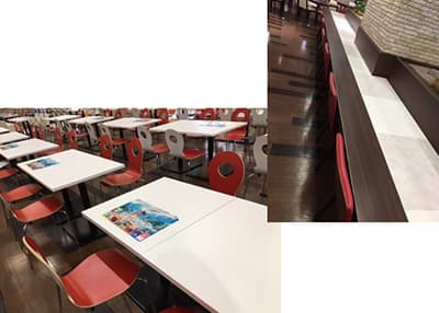 モール内広告 フードコートテーブルシール