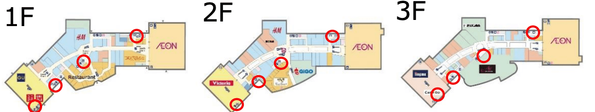 モール内広告 エレベーター扉の図面・フロアマップ