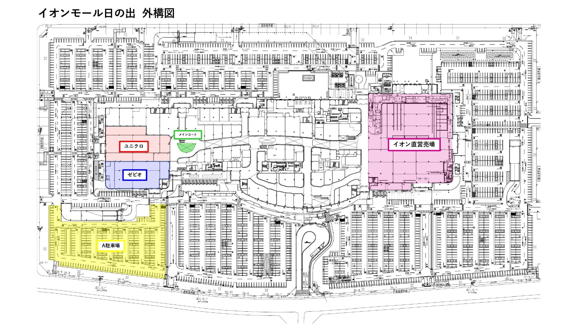 A駐車場(247台分)の図面・フロアマップ