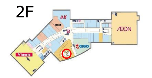 モール内広告 フードコートテーブルシールの図面・フロアマップ