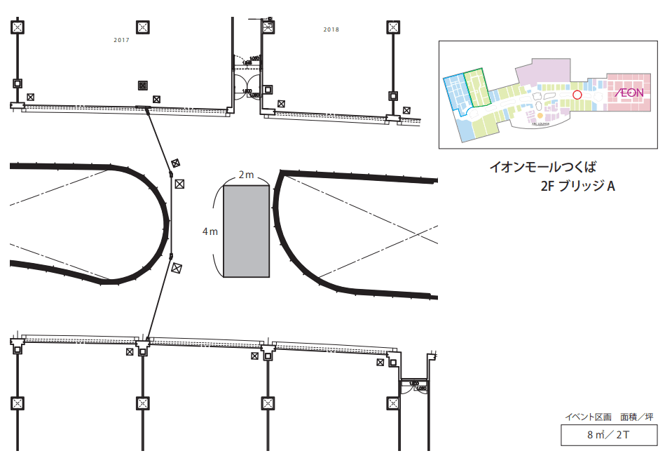 2FブリッジA(アクシーズファム前)の図面・フロアマップ1