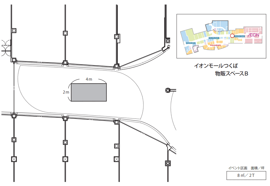 物販スペースB(久世福商店前)の図面・フロアマップ1