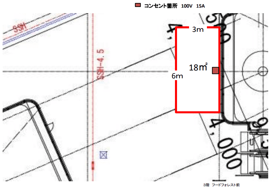 フードコート前の図面・フロアマップ1