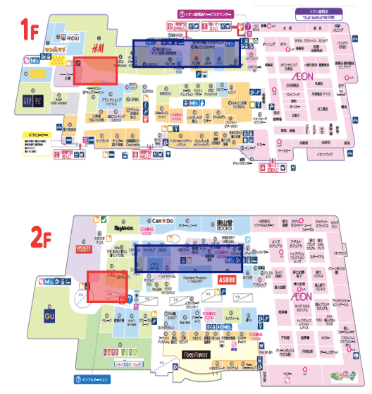 モール内広告 柱巻きの図面・フロアマップ