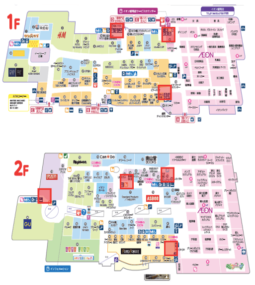 モール内広告 エレベーター扉の図面・フロアマップ