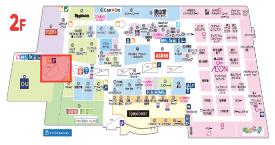 モール内広告 吹き抜けガラスの図面・フロアマップ