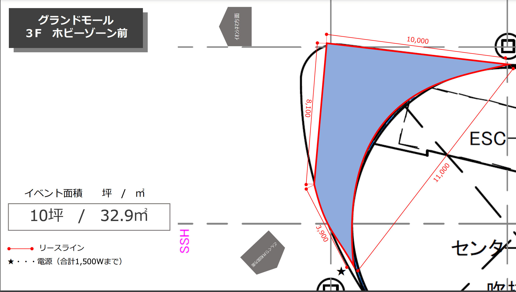 ホビーゾーン前の図面・フロアマップ