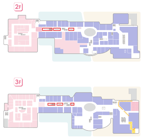 モール内広告 通路フラッグバナーの図面・フロアマップ