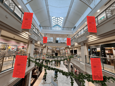 モール内広告 通路フラッグバナー