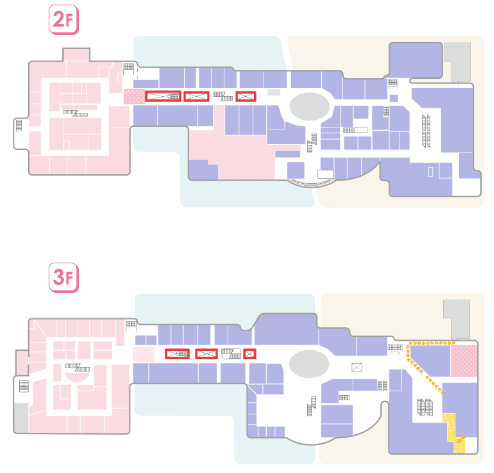 モール内広告 館内通路 吹き抜けガラス面の図面・フロアマップ
