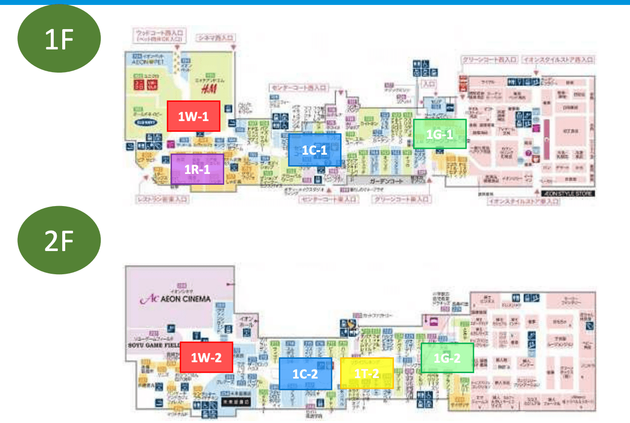 モール内広告 柱巻きの図面・フロアマップ
