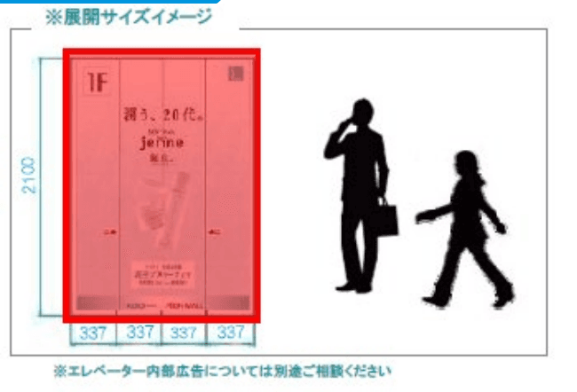モール内広告 エレベーター1
