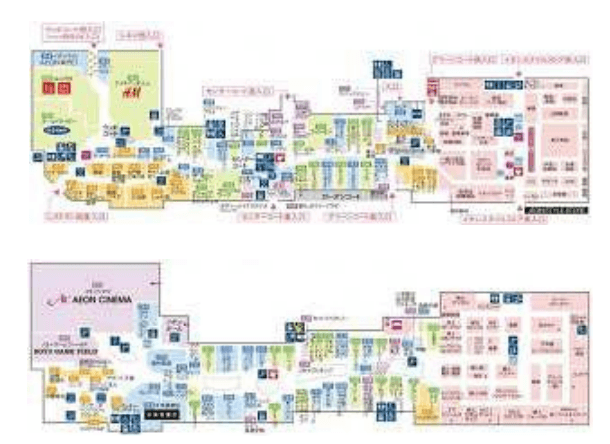 モール内広告 エスカレーターの図面・フロアマップ