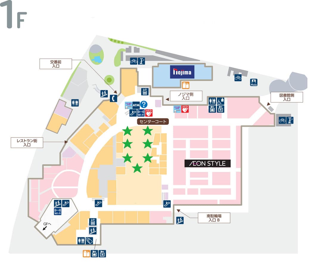 モール内広告 柱巻き(フードコート)の図面・フロアマップ