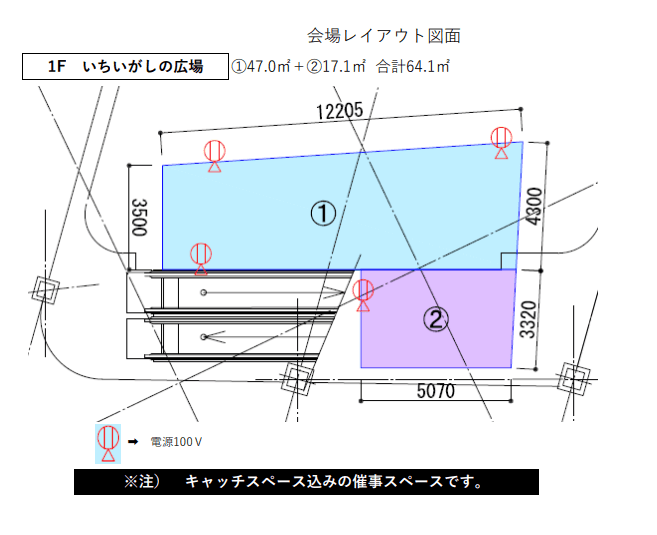 いちいがしの広場の図面・フロアマップ