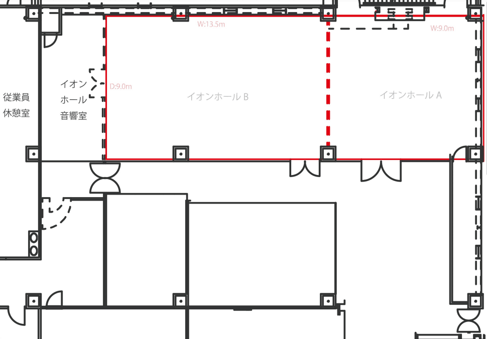 2階イオンホールBの図面・フロアマップ1