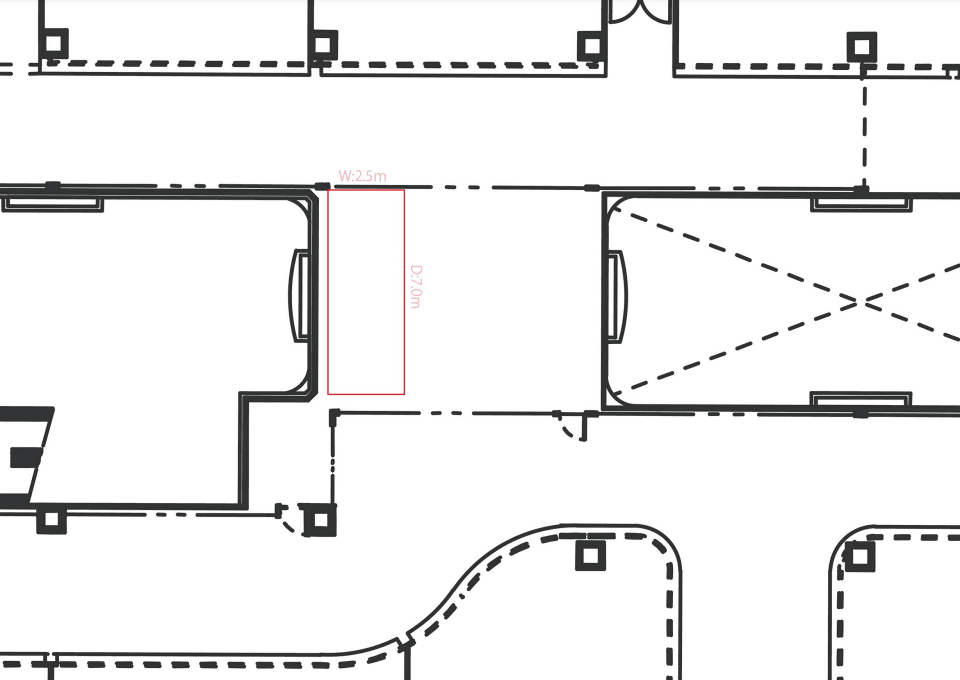 3階靴下屋前の図面・フロアマップ1