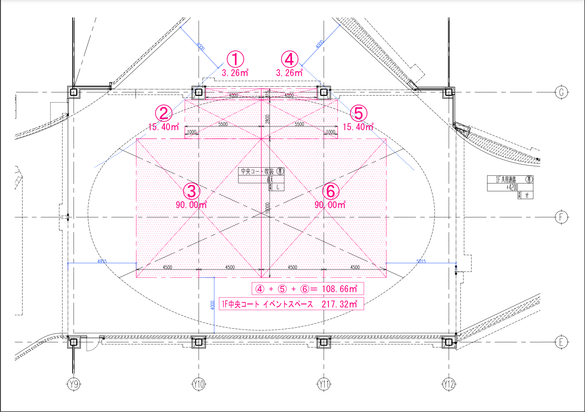 1F 中央コートの図面・フロアマップ