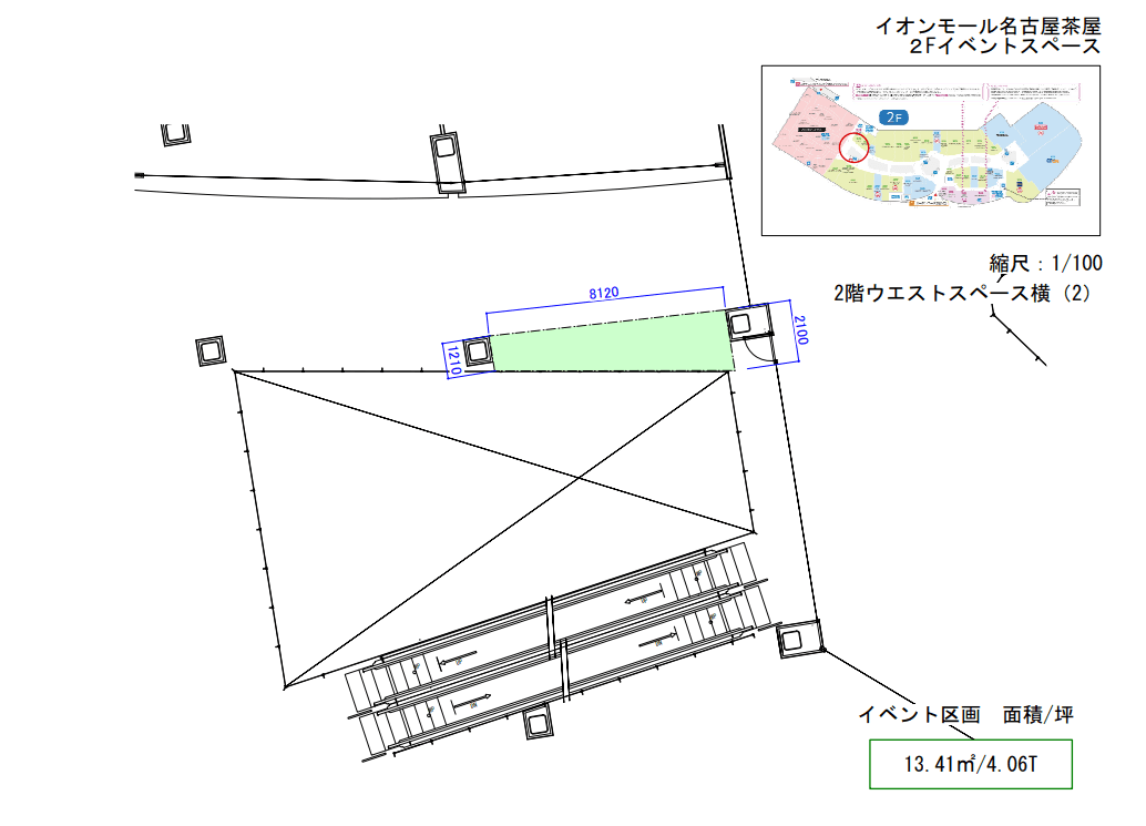 2階ウエストスペース横②(ほていや前)の図面・フロアマップ1