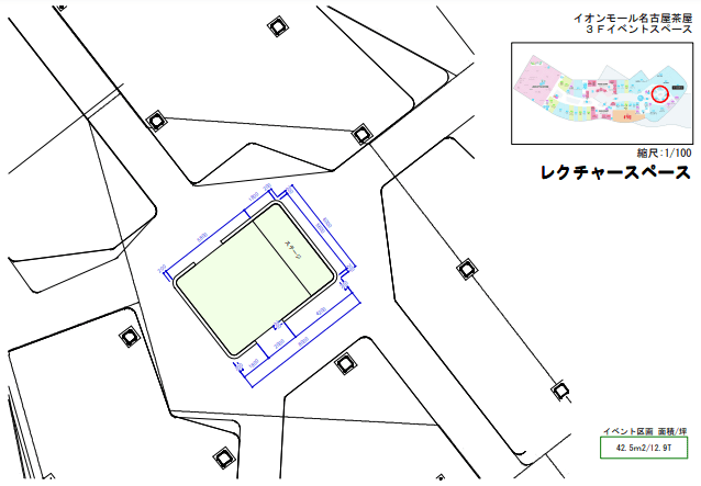 3階レクチャースペースの図面・フロアマップ1