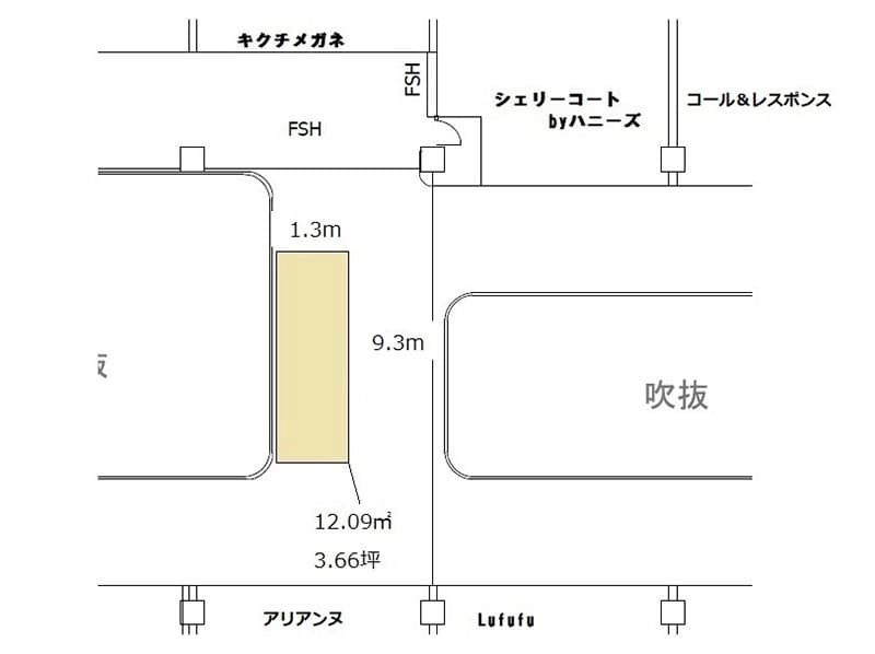 キクチメガネ前デッキの図面・フロアマップ