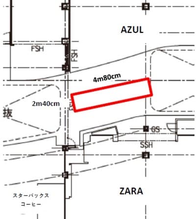 スターバックスコーヒー前の図面・フロアマップ