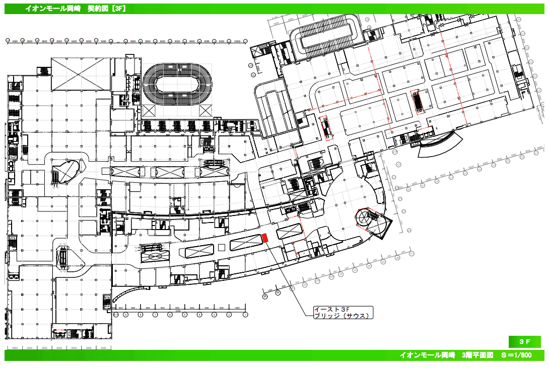 イースト 3F「ディズニーストア」前の図面・フロアマップ