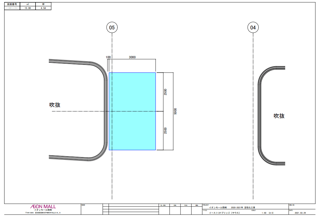 イースト 3F「ディズニーストア」前の図面・フロアマップ1