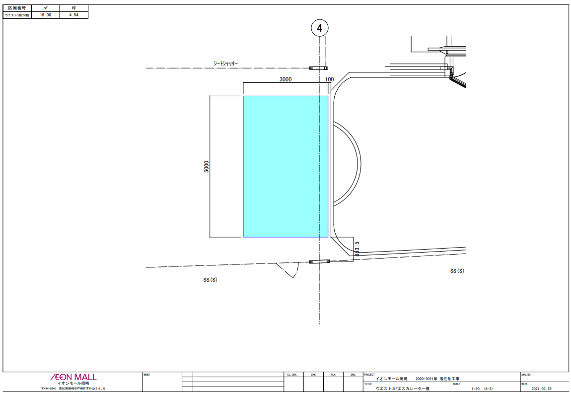 ウエスト3F HMV前 エスカレーター横の図面・フロアマップ1