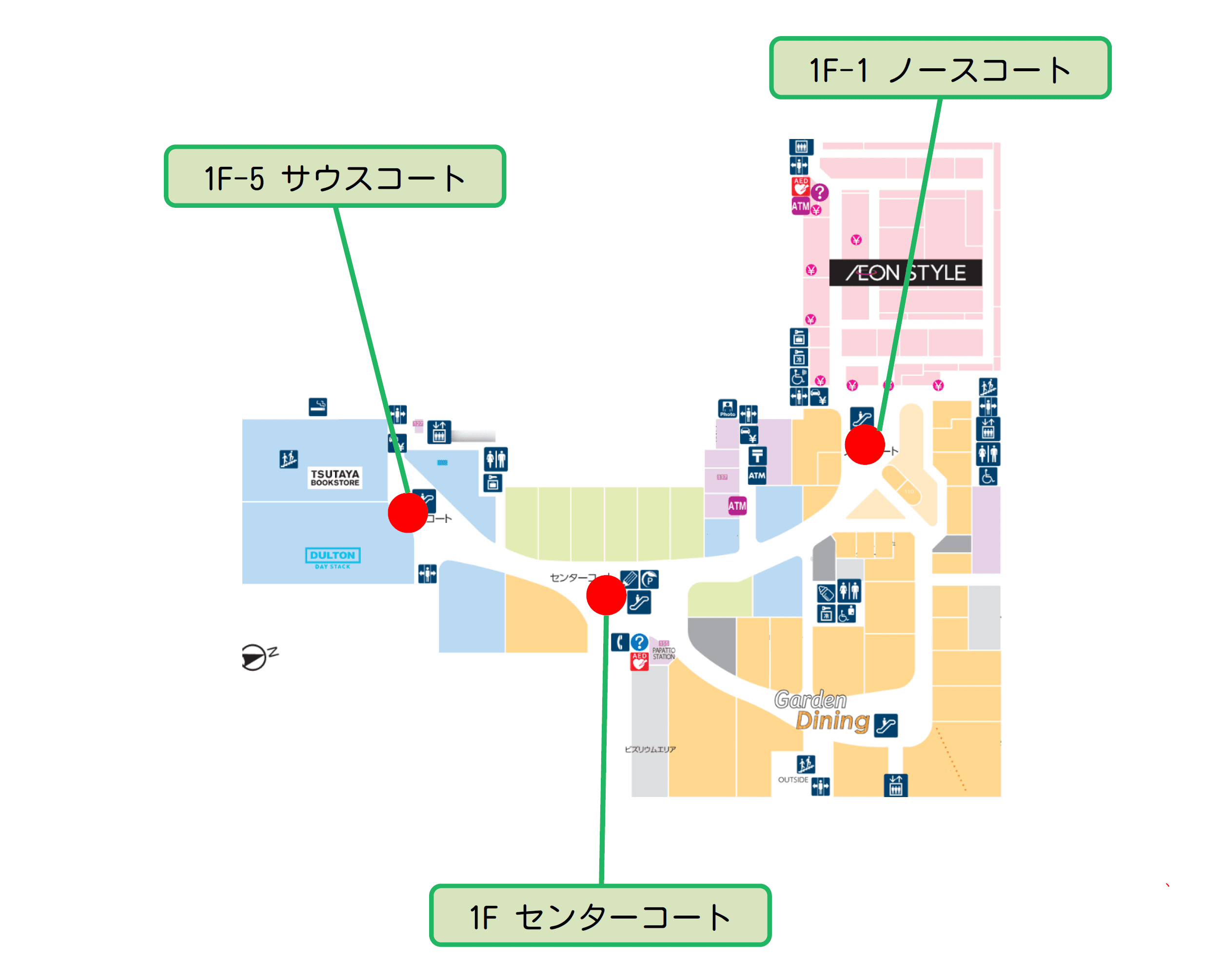 1F センターコートの図面・フロアマップ1