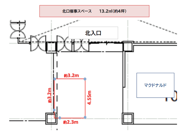 1F 北口スペースの図面・フロアマップ1