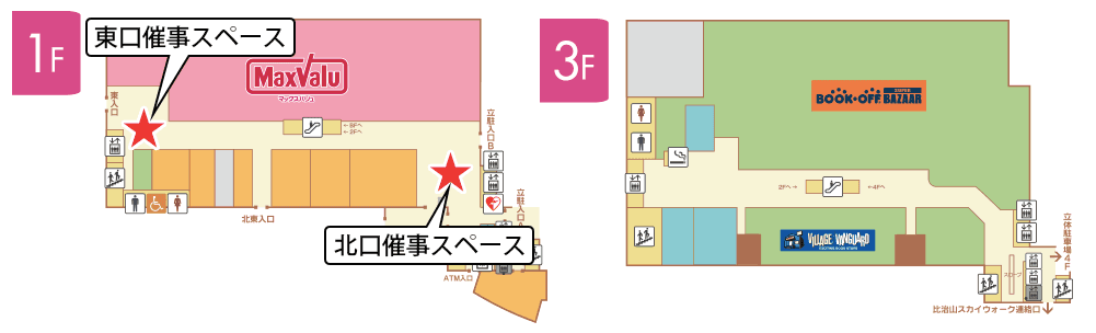1F 東口スペースの図面・フロアマップ