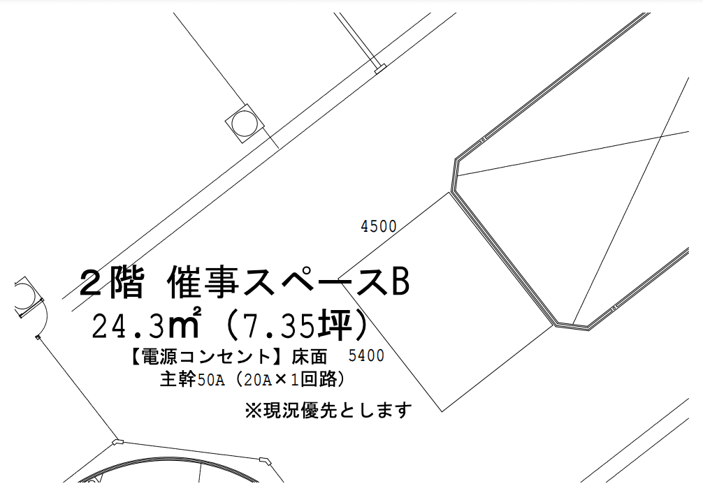 2F 催事スペースBの図面・フロアマップ1