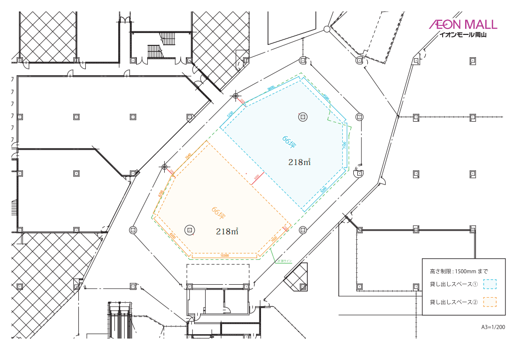 1F未来スクエア(半面:北側)の図面・フロアマップ1