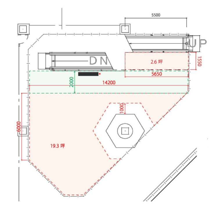 1F西エスカレーター前の図面・フロアマップ1