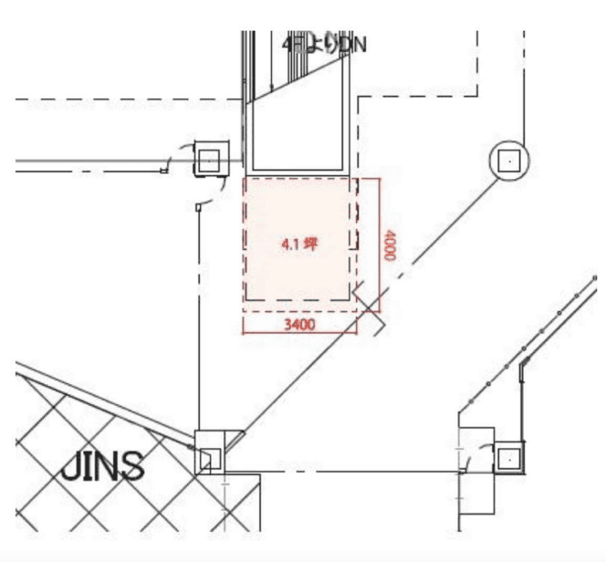 3F未来エスカレーター裏の図面・フロアマップ