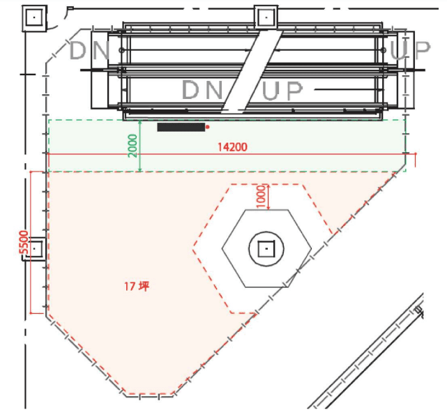 3F西エスカレーター前の図面・フロアマップ